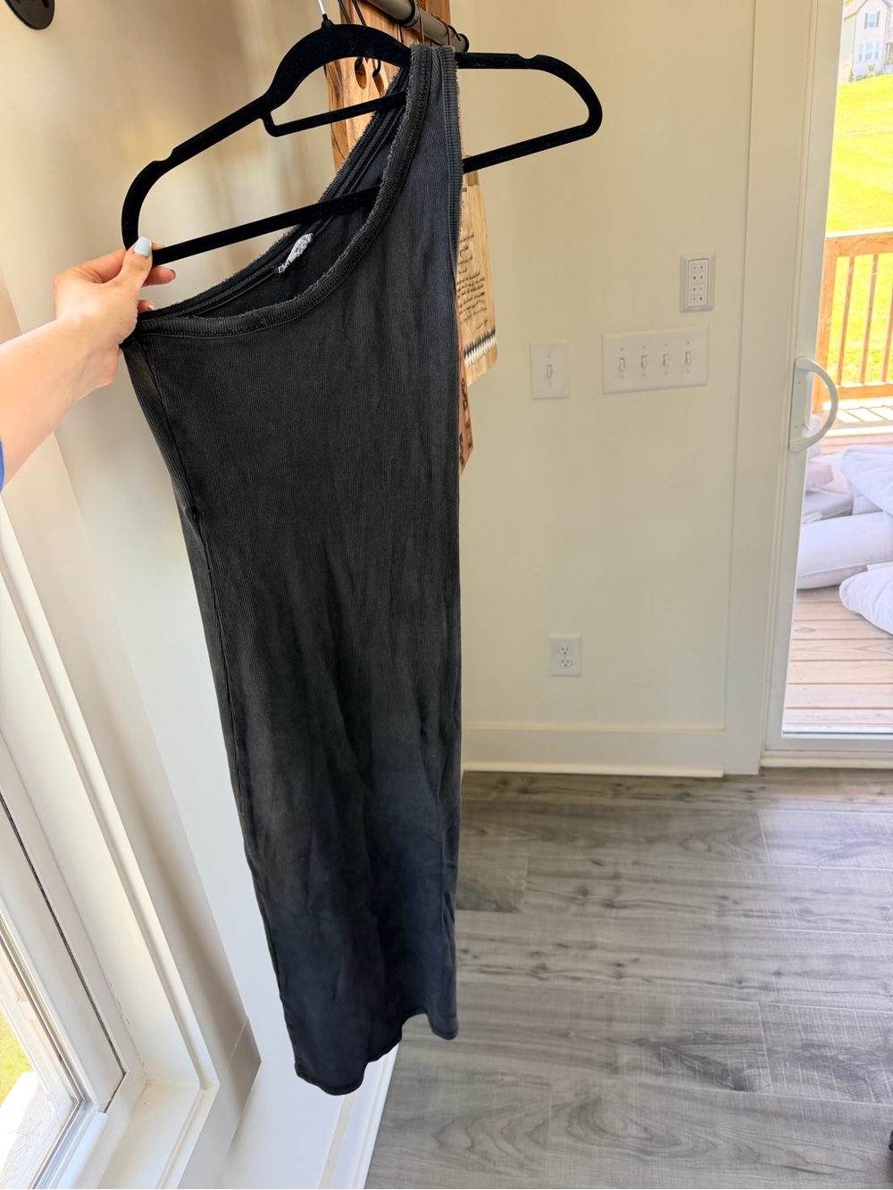 Zara One-Shoulder Ribbed Dress - Picture 2 of 3